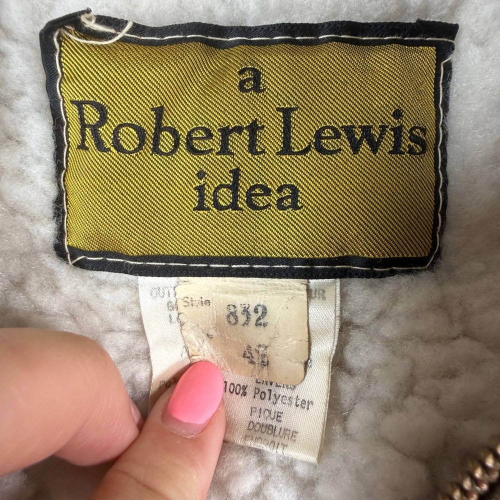 Robert Lewis Jacket Women 42 Brown Vintage 70s Suede Parka Hooded Shearling - Picture 3 of 14